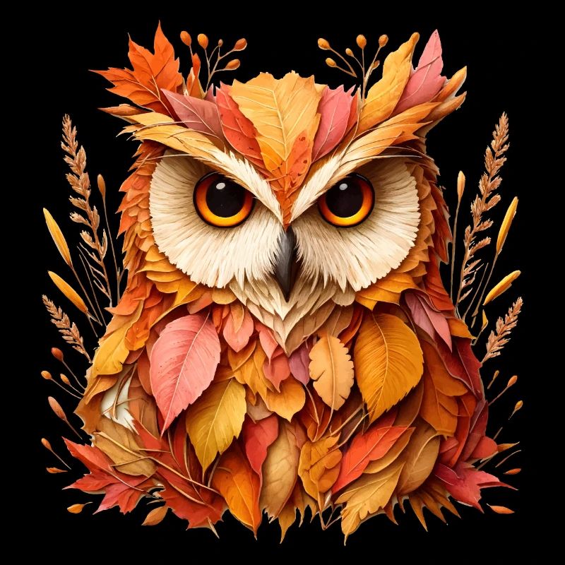 schöne Eule, gestaltet aus verschiedenen Blättern