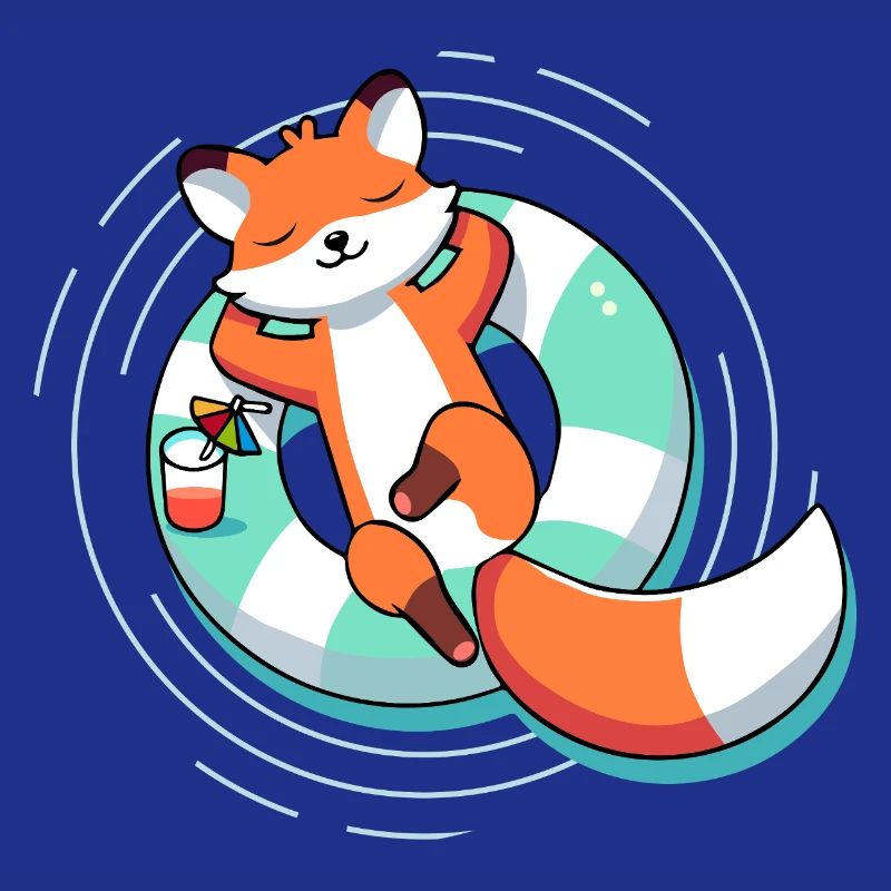 Relaxed fox in the pool – summer & lightness