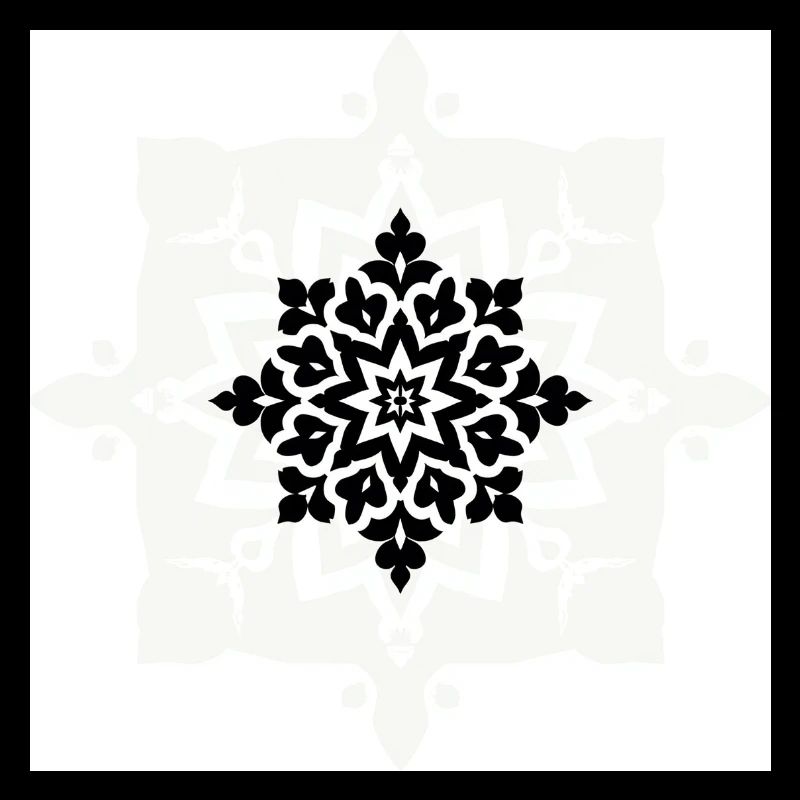 Intricate Black and White Mandala Pattern