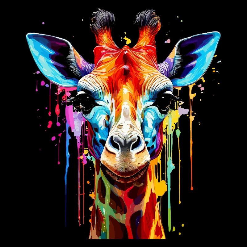 Vibrant Giraffe Color Explosion