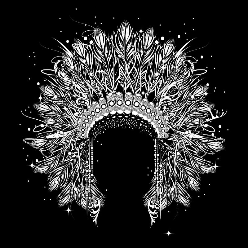 Magnificent feather headdress – detailed artwork