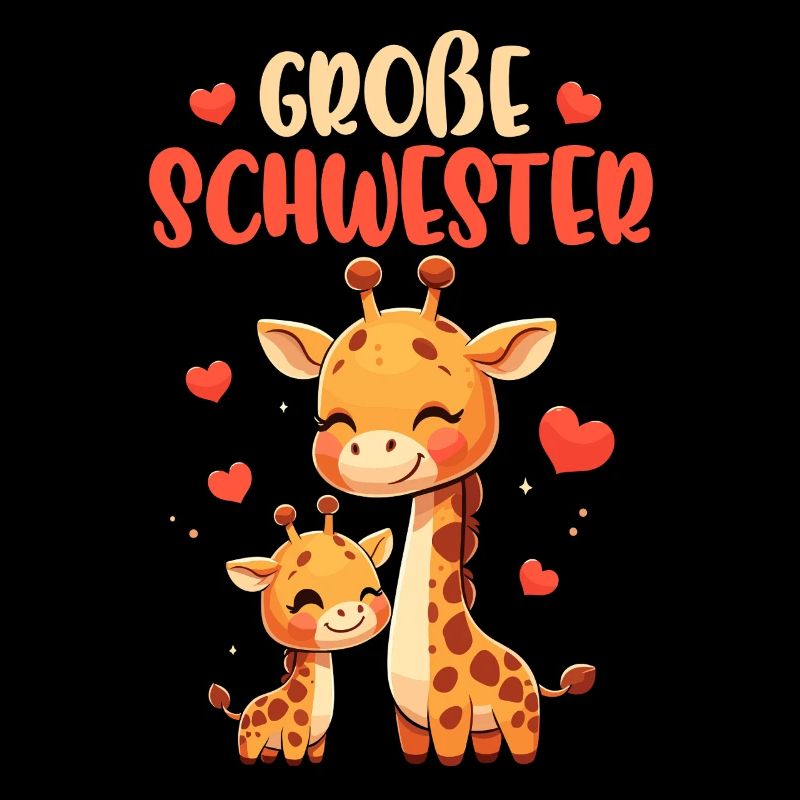 Große Schwester Giraffen Geschwisterkind