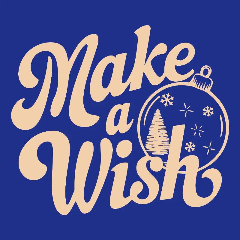 Make a Wish Ornament-Typografie