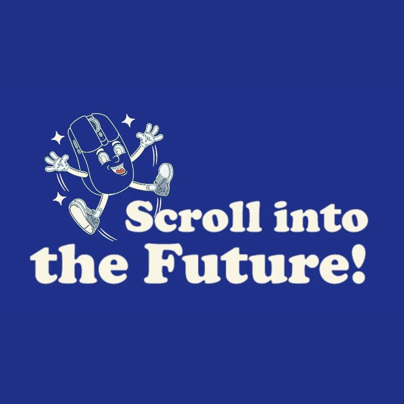 Scroll Into the Future – Retro Nerd Mouse Spruch