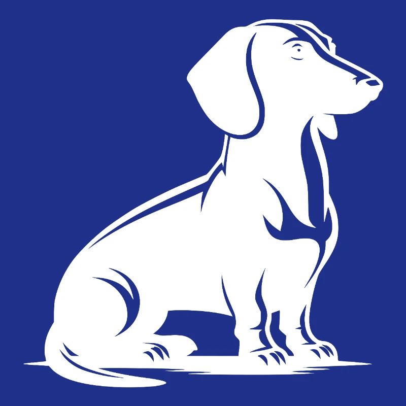 Noble teckel dessinant Chien de chasse Silhouette