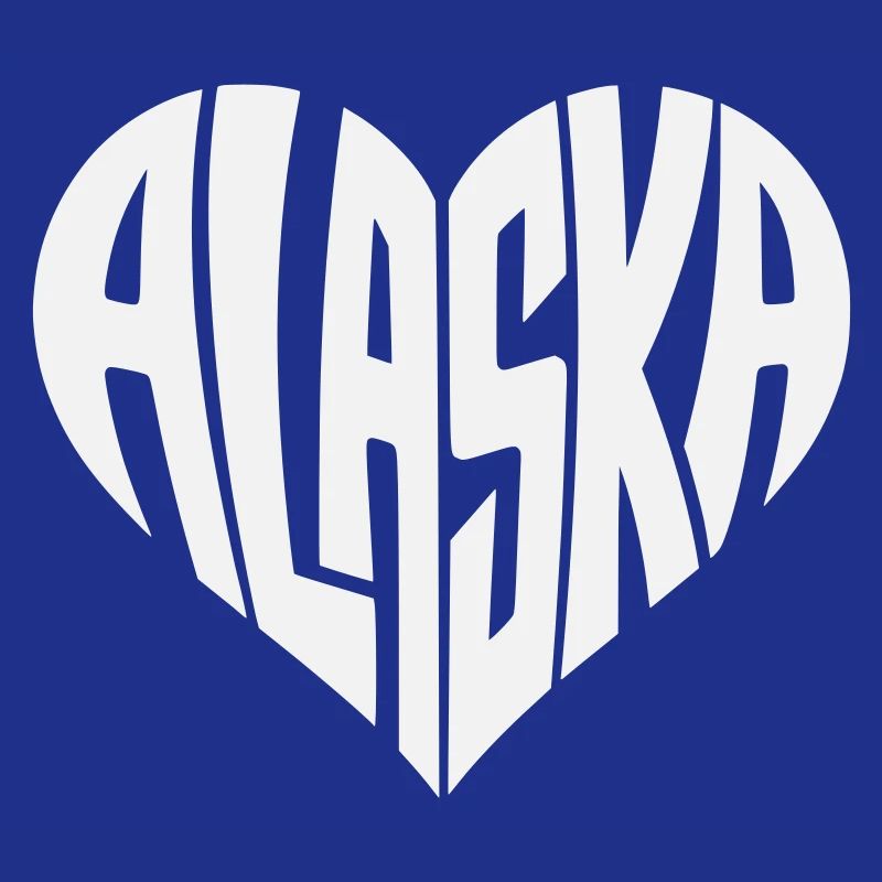 Alaska, USA Heart lettering angular