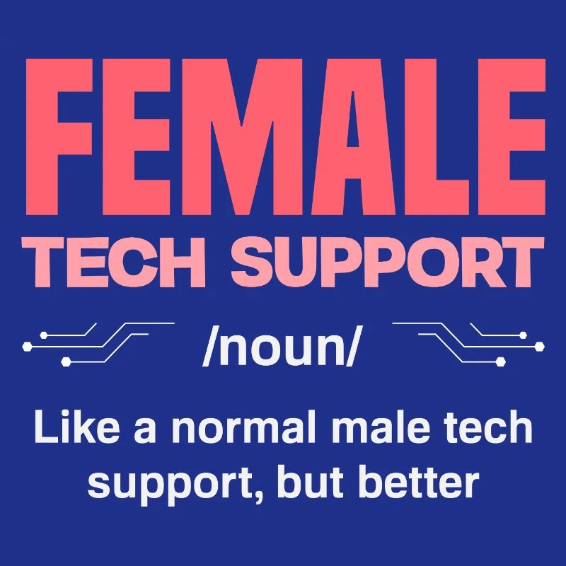 Tech Support Woman Definition IT Admin Computer