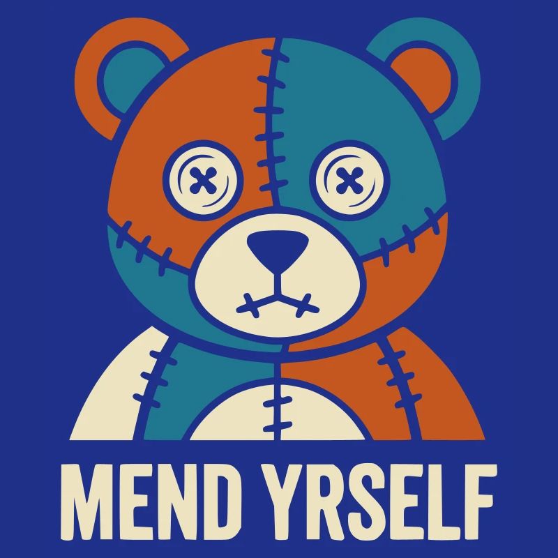 Patchwork Bear : points de suture et contraste