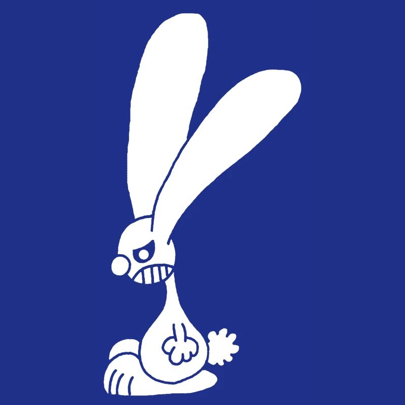Grumpy white rabbit