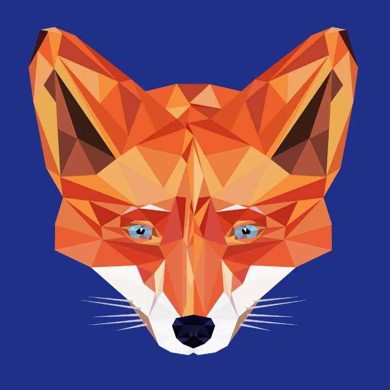 Fuchs Low Poly Design Wild Wald Tier Kopf