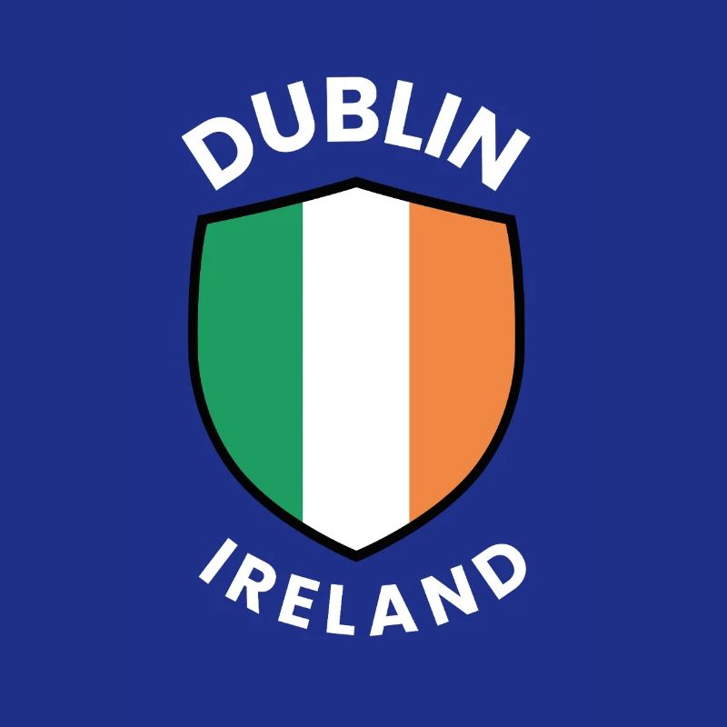Dubliner Schild mit den Farben Irlands