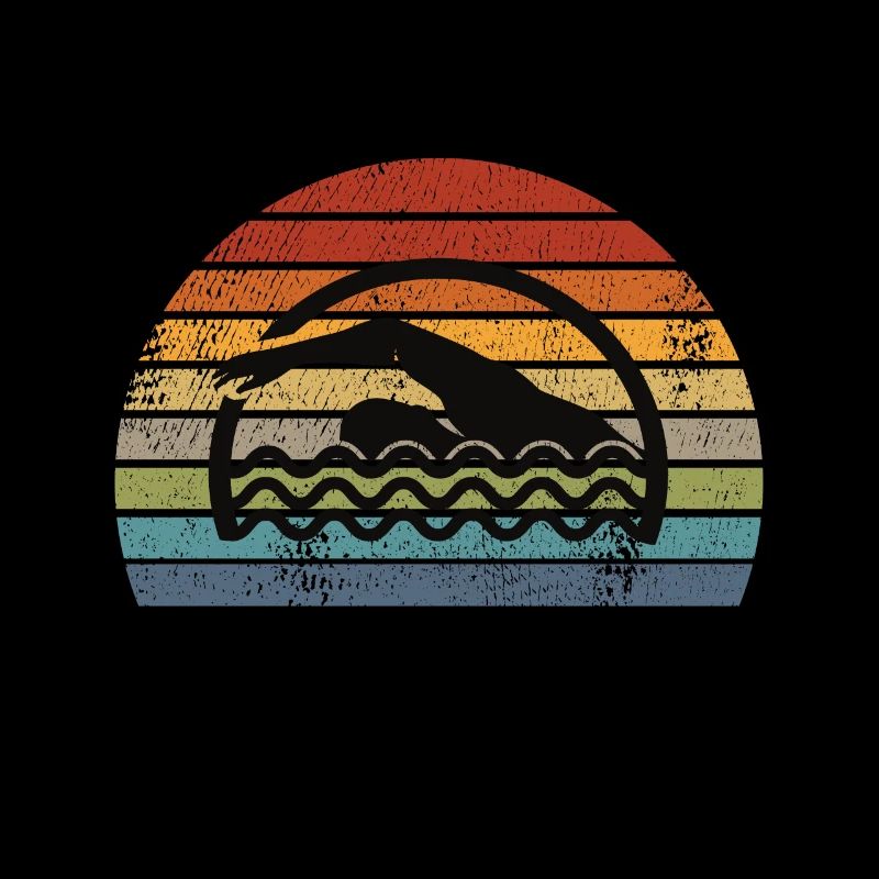 Schwimmen Schwimmer Retro