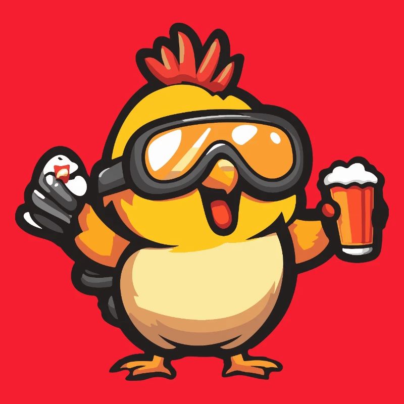 Huhn Apres Ski Bier Comic
