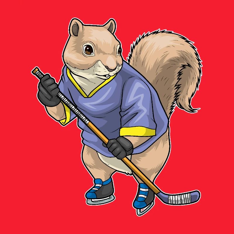Eichhörnchen Eishockey Eishockeyschläger
