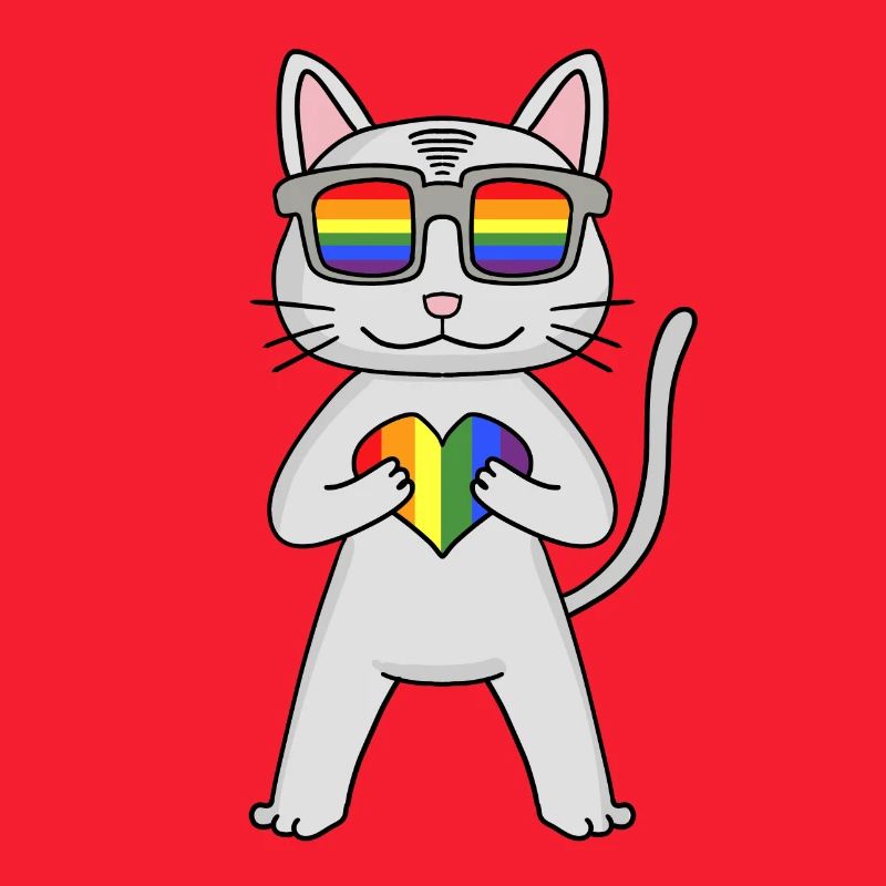 LGBT Cat Devon Rex Rainbow