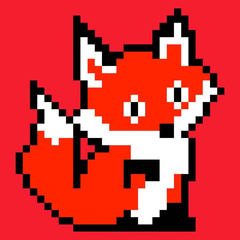 Fuchs Fox Pfote Retro Pixel Design Shirt Geschenk