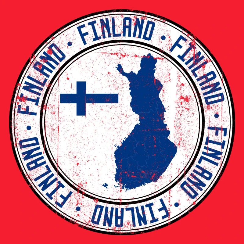 Finland Map Circular Crest with Flag