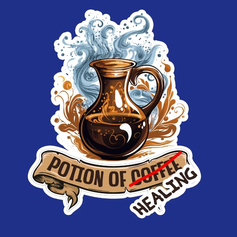 Kaffee Oder Heiltrank Fantasy RPG Shirt