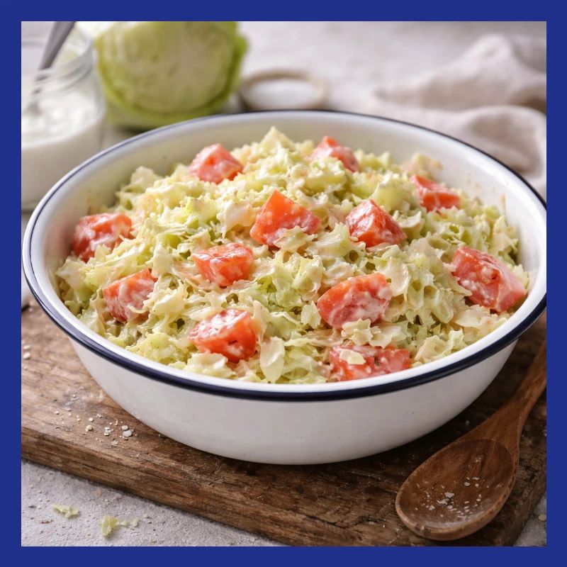 Salade crémeuse de chou et tomate