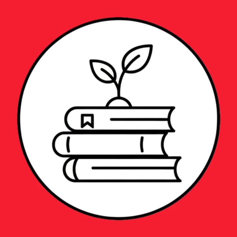 Minimalist Book Stack with Plant Cozy Reading