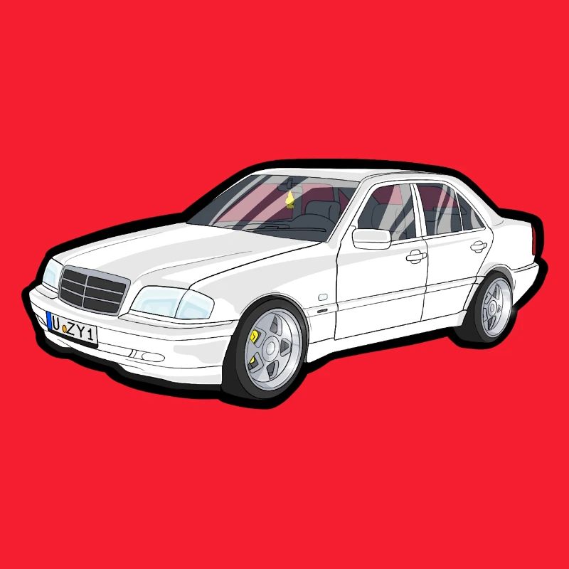 White Luxury Limousine Vector Print