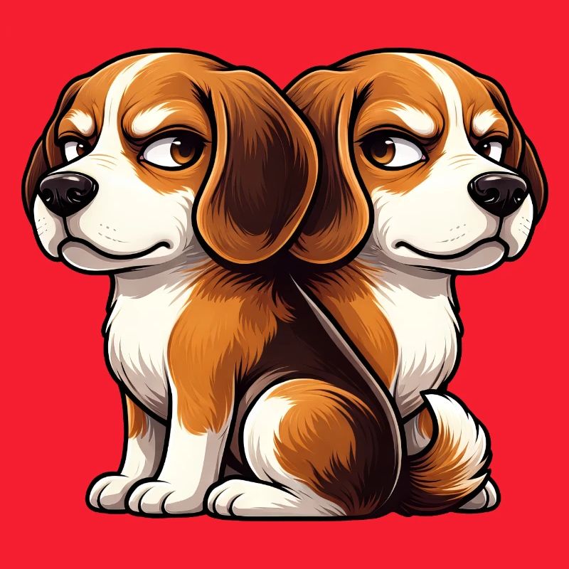 Amis de dessins animés Beagle mignons