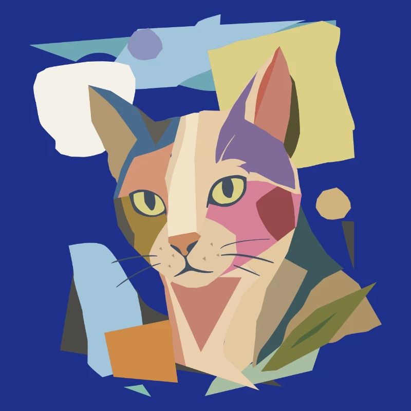 Chat abstrait dans le design moderne de bloc de couleur