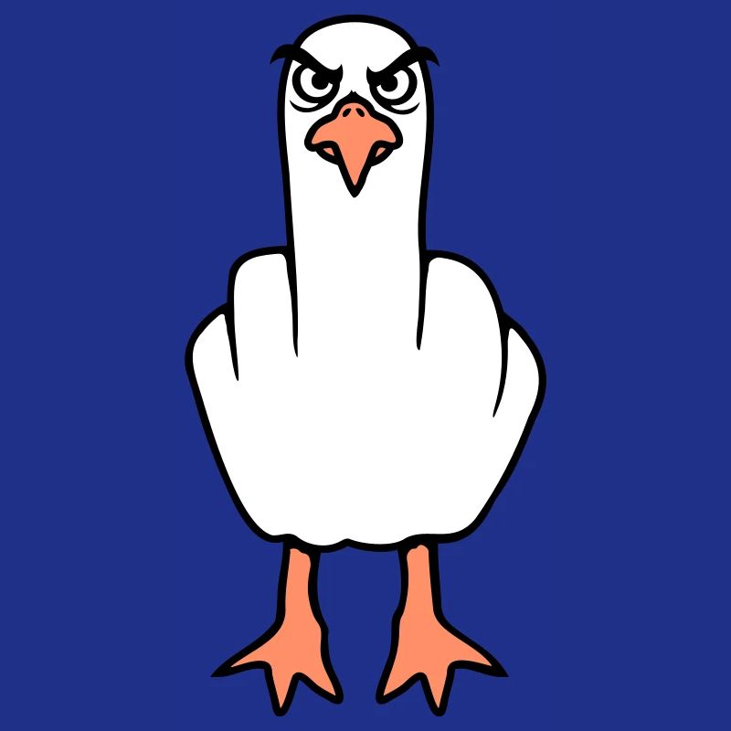 Möwe Mittelfinger Beleidigung Stinkefinger frech