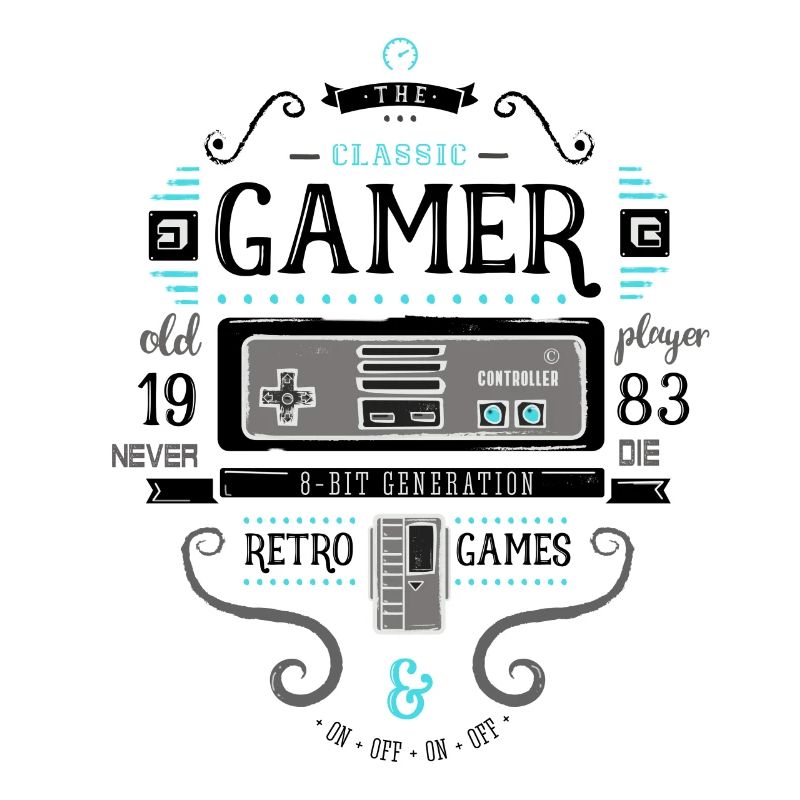 Gamer Retro Vintage 1983 8bit Console Flipper Nerd