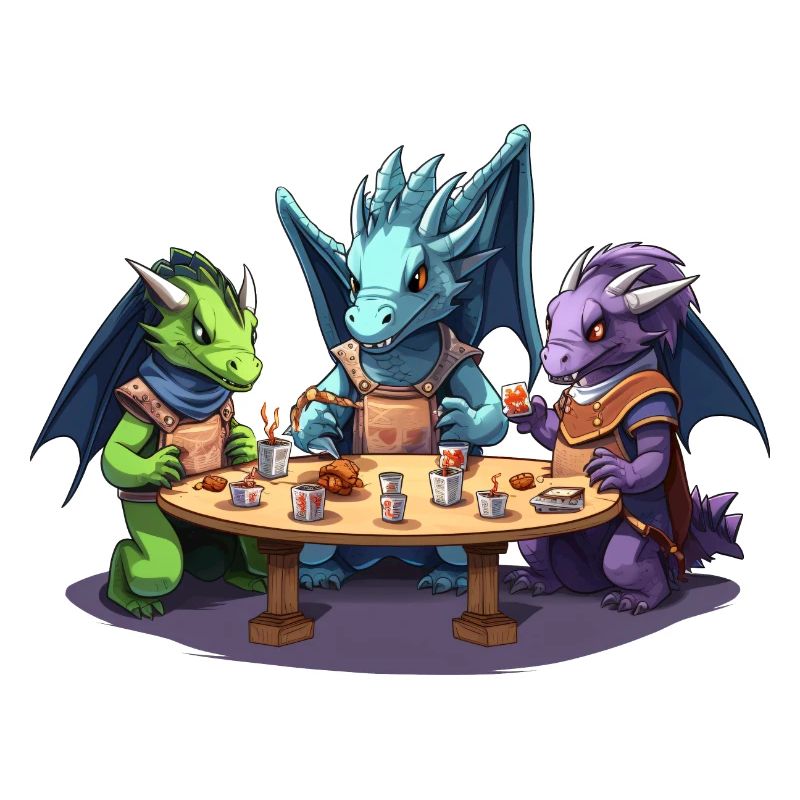 Le groupe de jeu de rôle se compose de cubes de dragon