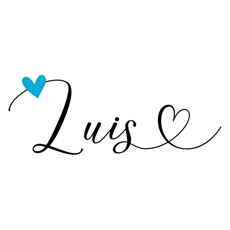 Luis Surname First name Calligraphy Heart