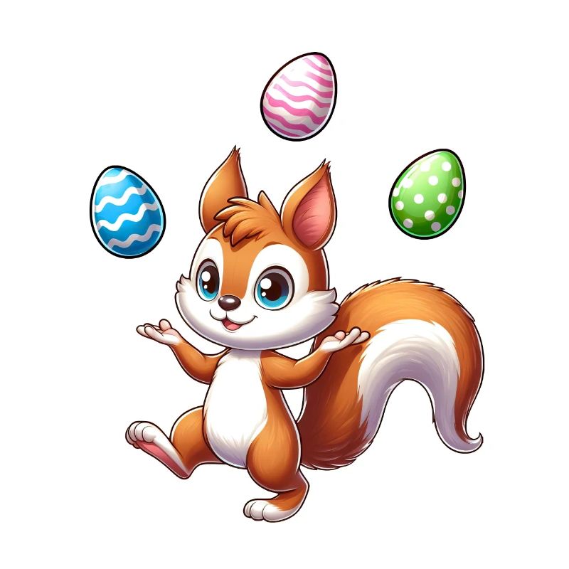 Osterei Jonglierendes Eichhörnchen Comic Design