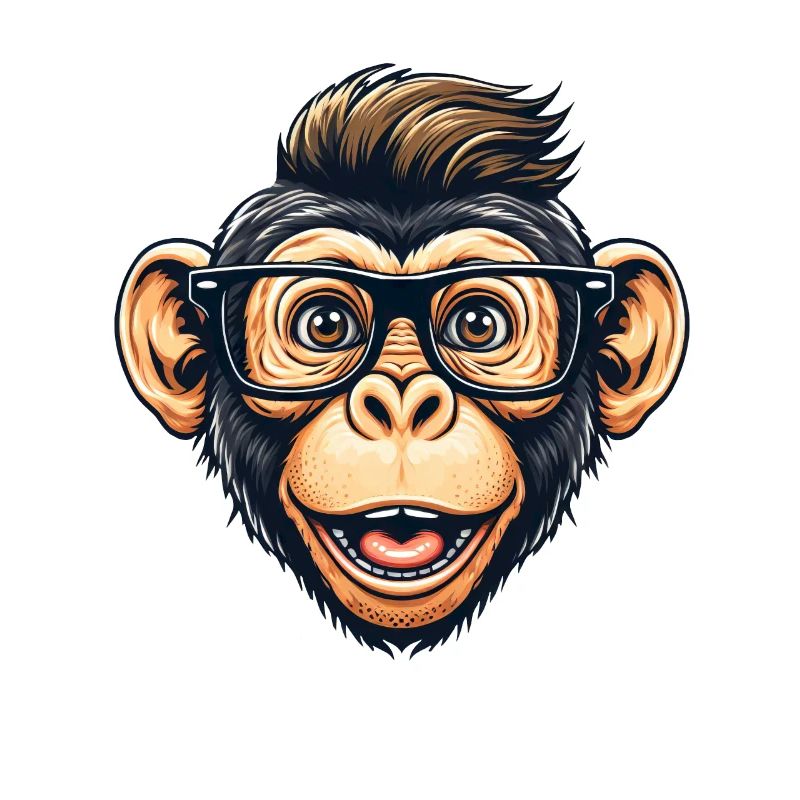 Chimpanzee nerd with glasses