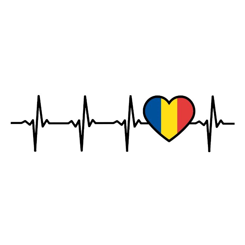 Drapeau de la Roumanie Battement de cœur Roumain