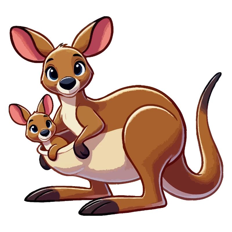 Känguru-Mutter mit Kind