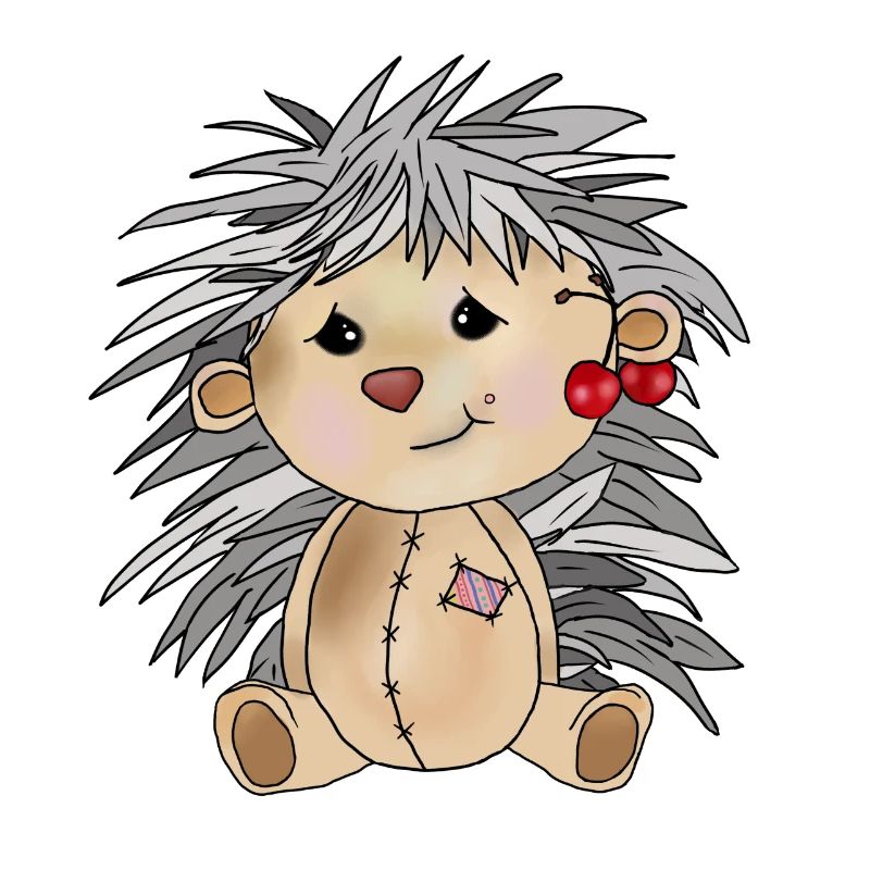 Igel mit Kirschen