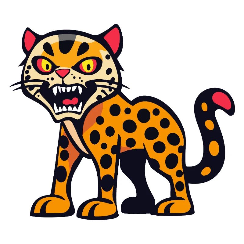 Leopard Halloween Comic Lustig