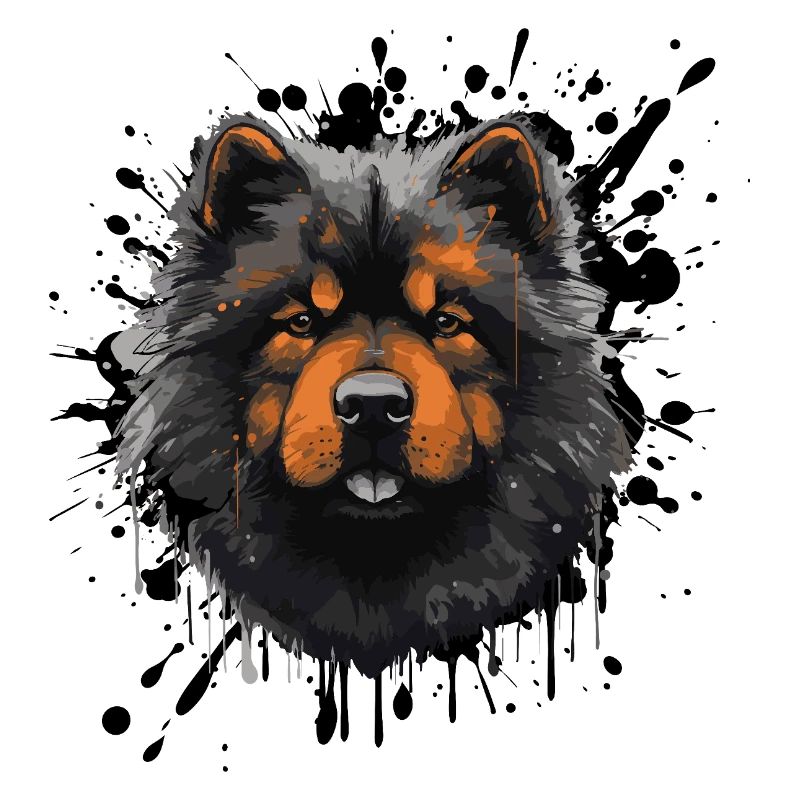 Visage de chien en explosion de couleur