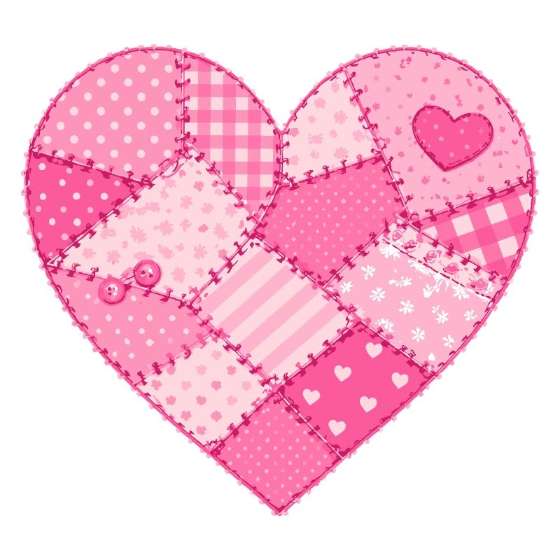 Patchwork-Herz in Rosa Quilt