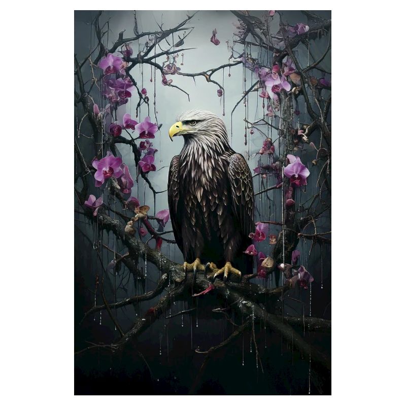 Poster Eagle with Orchids