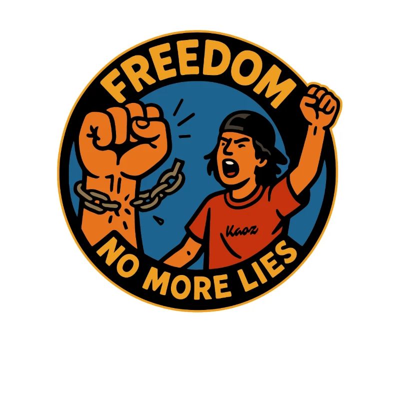 Freedom protest with broken chain