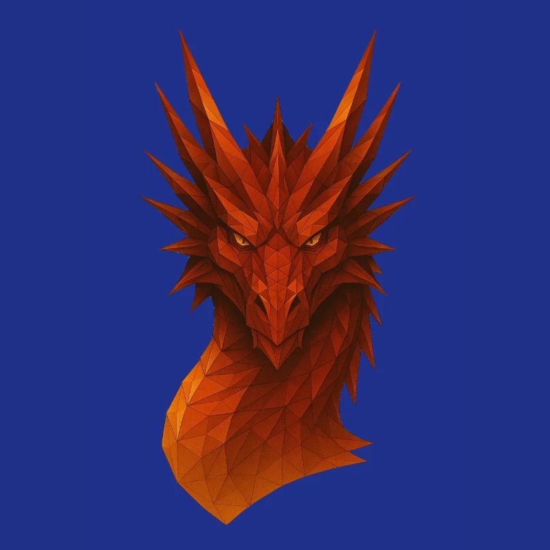 Flammender Lowpoly Drache
