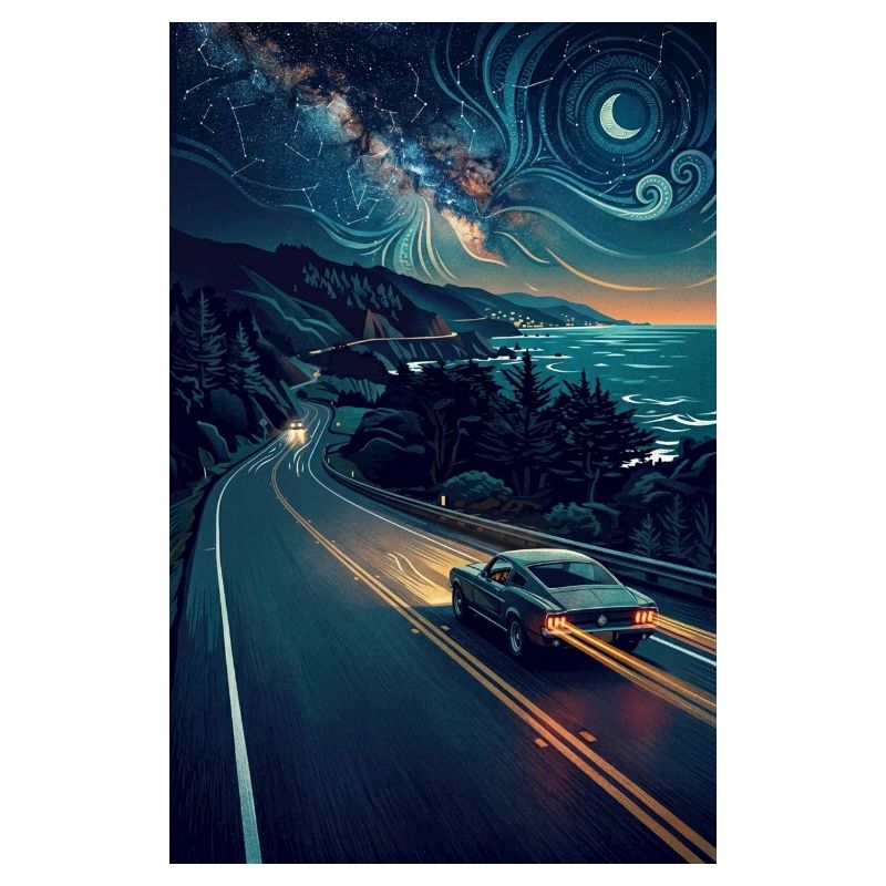 Road Trip côtier de minuit – Aventure rétro