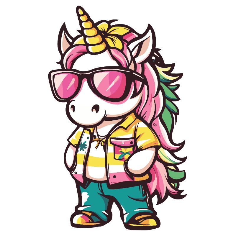 Einhorn Comic Urlaub