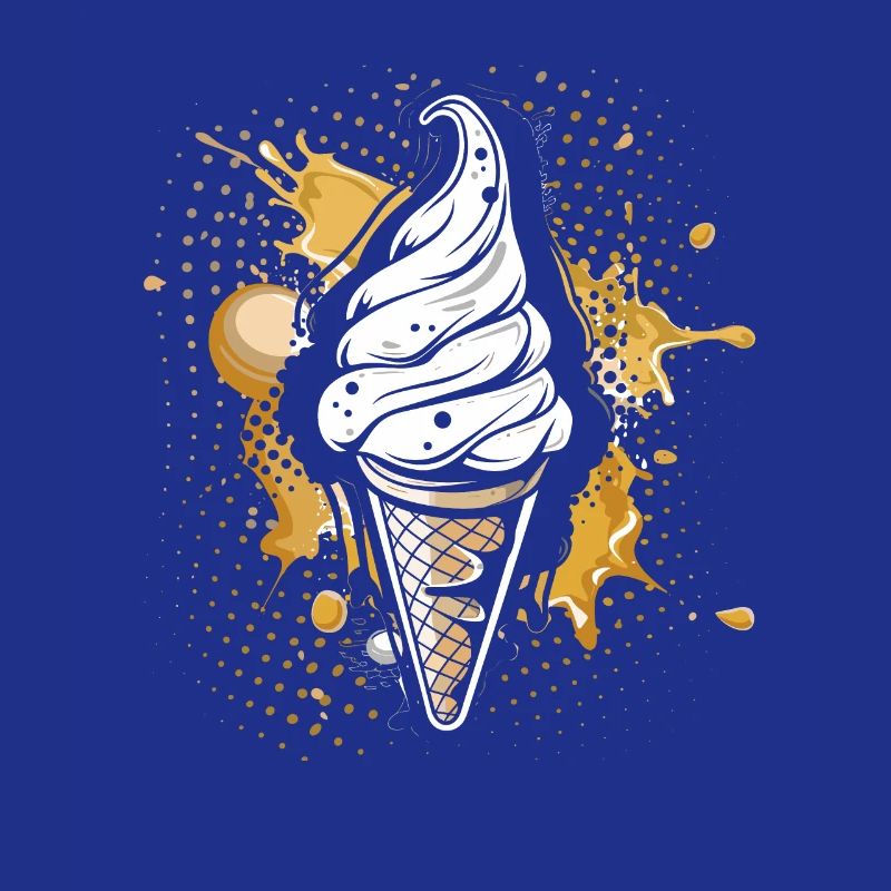 Cornet de crème glacée Éclaboussures de couleur
