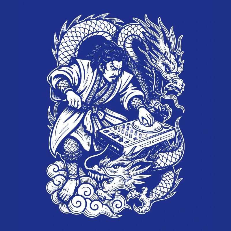 Samurai Shirt: Dragons Dancing Through Party Night