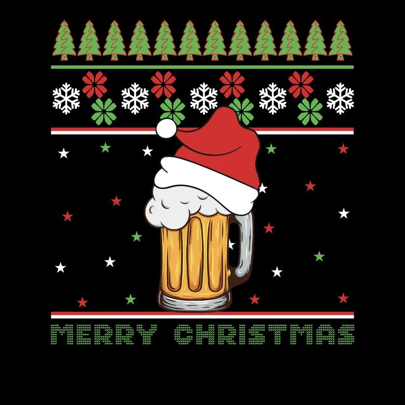 Frohe Weihnachten Hässlicher Weihnachtspullover Bier Lustiger Humor