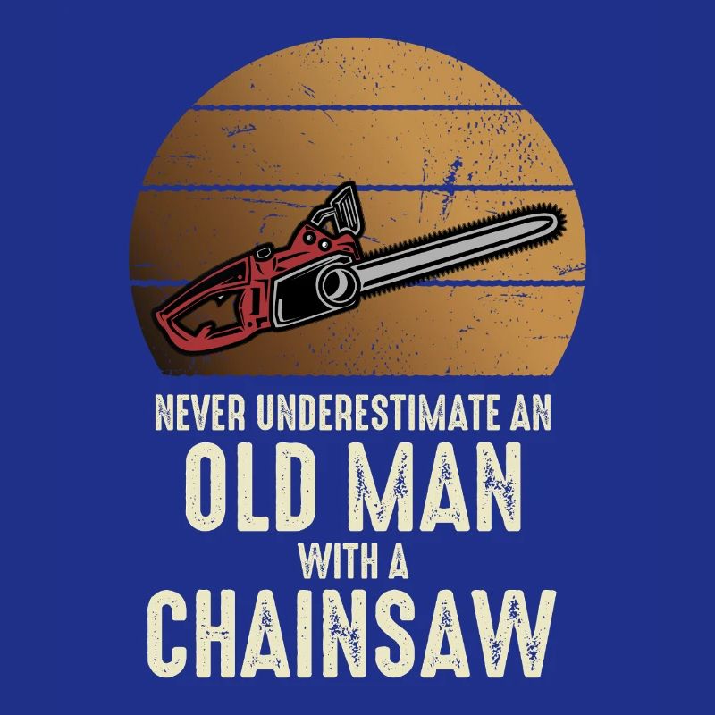 Old man with chainsaw