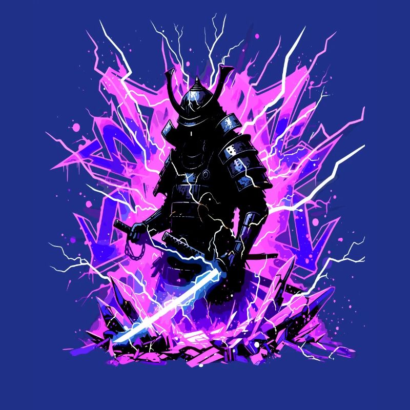 Cyber Samurai – Synthwave Katana Geist
