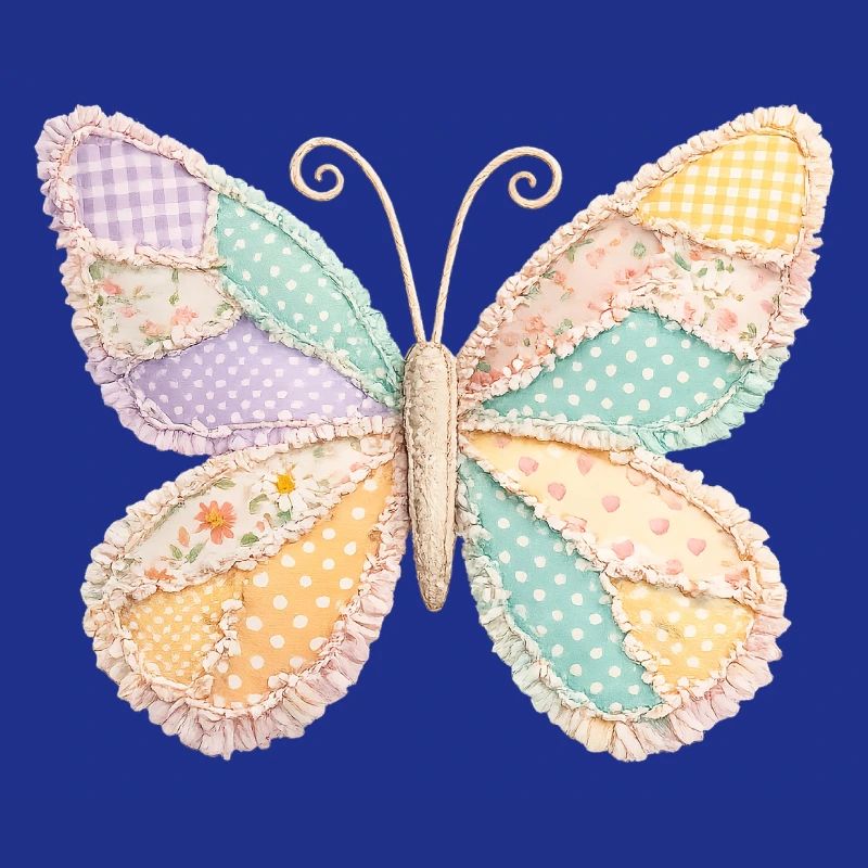 Cottagecore vintage Patchwork Papillon